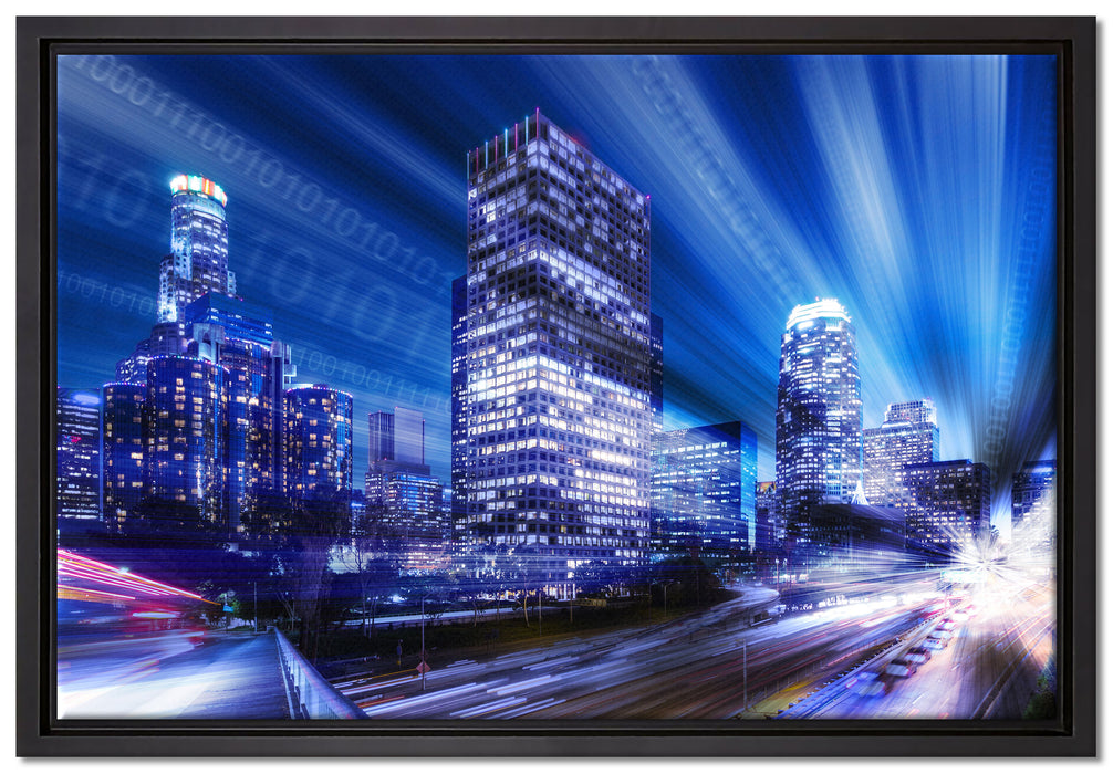 Los Angeles Matrix auf Leinwandbild gerahmt Größe 60x40