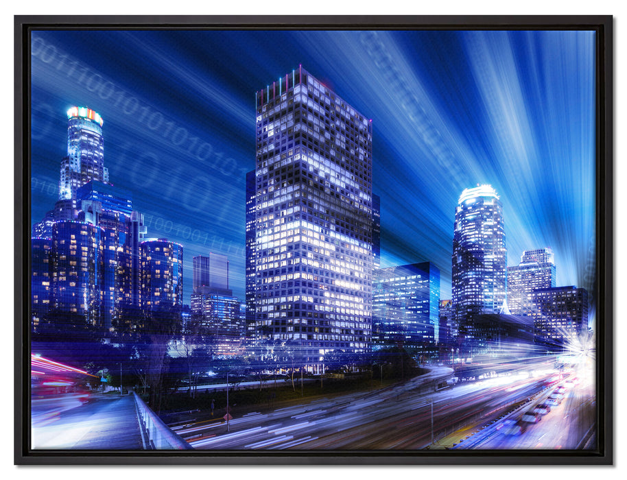 Los Angeles Matrix auf Leinwandbild gerahmt Größe 80x60