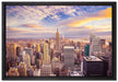 Skyline New York Sonnenuntergang auf Leinwandbild gerahmt Größe 60x40