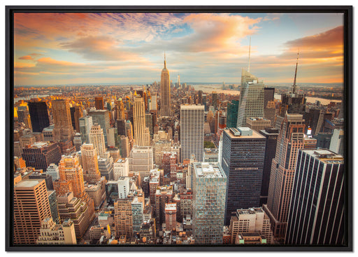Skyline von New York auf Leinwandbild gerahmt Größe 100x70