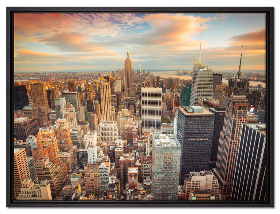 Skyline von New York auf Leinwandbild gerahmt Größe 80x60