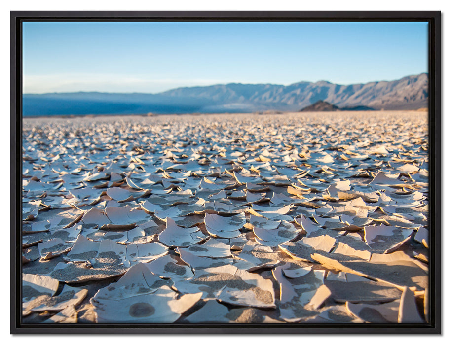Aufgeplatzte Erde auf Leinwandbild gerahmt Größe 80x60