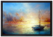 Schönes Gemälde eines Bootes auf Leinwandbild gerahmt Größe 60x40