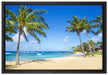 Wunderschöner Strand mit Palmen auf Leinwandbild gerahmt Größe 60x40