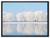 Schneebedeckte Bäume im Winter auf Leinwandbild gerahmt Größe 80x60