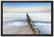 Baumstümpfe die ins Meer führen auf Leinwandbild gerahmt Größe 60x40