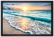Meer bei Sonnenuntergang auf Leinwandbild gerahmt Größe 60x40