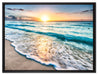 Meer bei Sonnenuntergang auf Leinwandbild gerahmt Größe 80x60