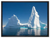 Riesiger kunstvoller Eisberg auf Leinwandbild gerahmt Größe 80x60