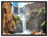 Spektakulärer Wasserfall auf Leinwandbild gerahmt Größe 80x60