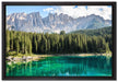 Wunderschöner klarer Bergsee auf Leinwandbild gerahmt Größe 60x40