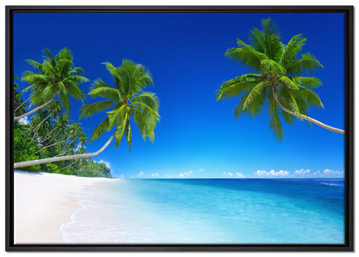 Palmen über dem Meer auf Leinwandbild gerahmt Größe 100x70