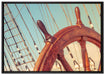 Steuerrad auf dem Schiff auf Leinwandbild gerahmt Größe 100x70