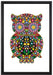 Eule aus Blumen Ornamenten auf Leinwandbild gerahmt Größe 60x40