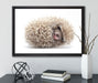 kleiner niedlicher Baby Igel auf Leinwandbild gerahmt mit Kirschblüten