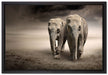 Zwei Elefanten in Steppe auf Leinwandbild gerahmt Größe 60x40