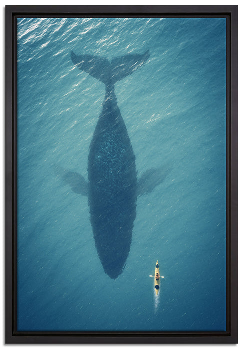 Riesiger Wal Schatten auf Leinwandbild gerahmt Größe 60x40