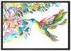 Kolibri Kunst auf Leinwandbild gerahmt Größe 100x70
