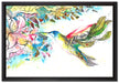 Kolibri Kunst auf Leinwandbild gerahmt Größe 60x40