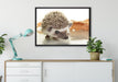 Süßer Igel auf Leinwandbild gerahmt verschiedene Größen im Wohnzimmer