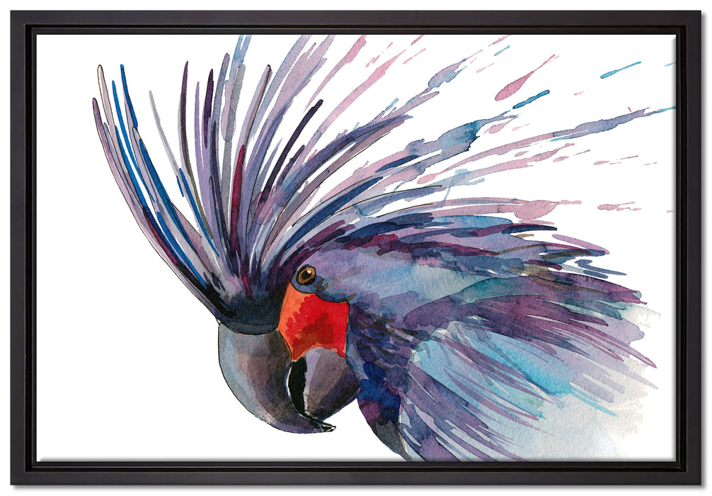 Exotischer Vogel Kunst auf Leinwandbild gerahmt Größe 60x40