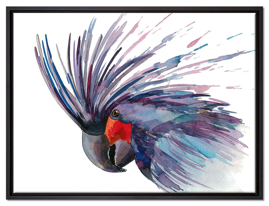 Exotischer Vogel Kunst auf Leinwandbild gerahmt Größe 80x60