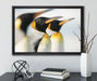 Pinguine auf Leinwandbild gerahmt mit Kirschblüten