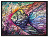 Bunte Fische Kunst auf Leinwandbild gerahmt Größe 80x60