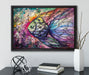 Bunte Fische Kunst auf Leinwandbild gerahmt mit Kirschblüten