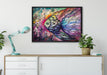 Bunte Fische Kunst auf Leinwandbild gerahmt verschiedene Größen im Wohnzimmer