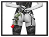 Frau mit Rose & Peitsche Shades of auf Leinwandbild gerahmt Größe 80x60