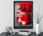 Rosen mit Herz auf Leinwandbild gerahmt mit Kirschblüten