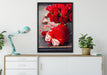 Rosen mit Herz auf Leinwandbild gerahmt verschiedene Größen im Wohnzimmer