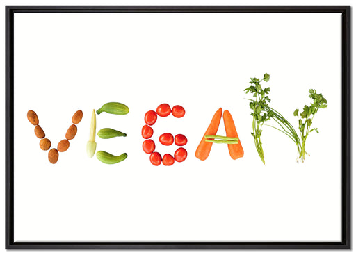 Vegan Gemüse auf Leinwandbild gerahmt Größe 100x70