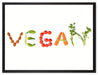 Vegan Gemüse auf Leinwandbild gerahmt Größe 80x60