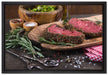 Leckeres Steak auf Leinwandbild gerahmt Größe 60x40