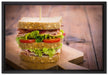 Doppeldecker Sandwich auf Leinwandbild gerahmt Größe 60x40
