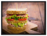 Doppeldecker Sandwich auf Leinwandbild gerahmt Größe 80x60