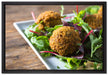 Panierte Fleischbälle auf Leinwandbild gerahmt Größe 60x40