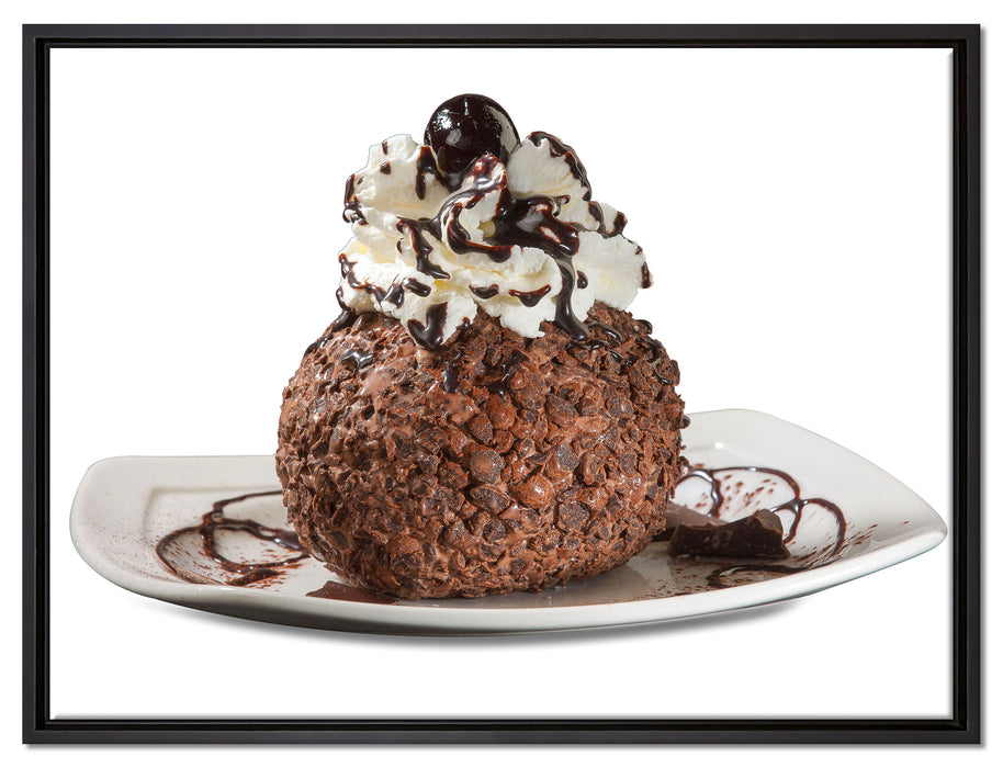 Schokoladeneis auf Leinwandbild gerahmt Größe 80x60