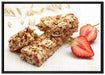 Gesunde Müsliriegel auf Leinwandbild gerahmt Größe 100x70