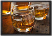 Goldgelber Whiskey auf Leinwandbild gerahmt Größe 60x40