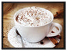 Kaffee mit viel Creme auf Leinwandbild gerahmt Größe 80x60