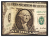 Geldschein Dollar auf Leinwandbild gerahmt Größe 80x60