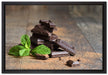 Schokoladenstücke auf Leinwandbild gerahmt Größe 60x40