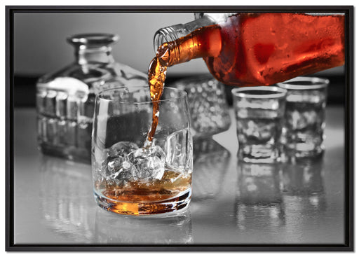 Whiskey im Whiskeyglas auf Leinwandbild gerahmt Größe 100x70