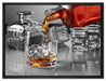 Whiskey im Whiskeyglas auf Leinwandbild gerahmt Größe 80x60