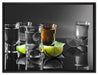 Tequila Shots mit Limetten auf Leinwandbild gerahmt Größe 80x60