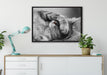 niedliche Katze beim schlafen auf Leinwandbild gerahmt verschiedene Größen im Wohnzimmer