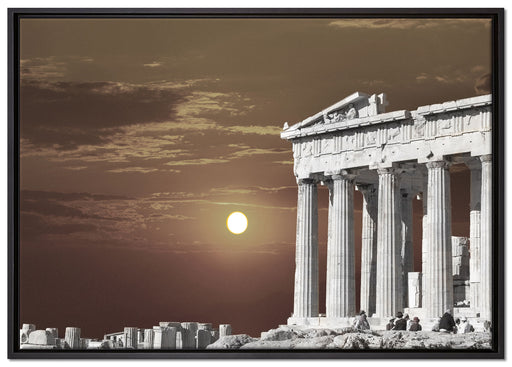 schöner Tempel der Athene auf Leinwandbild gerahmt Größe 100x70